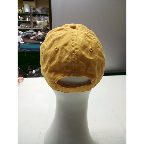 Women's Yellow Baseball Cap Hat Adjustable Hook and Loop Florida Flip Flops - Picture 2 of 3